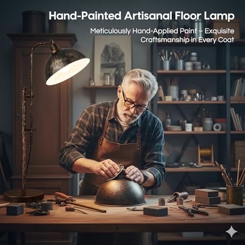 Floor Lamp, Industrial Modern Standing Lamp with Remote Control, 71" Height Adjustable, Aged Black Finish Rustic Farmhouse Tall Reading Lamp for Bedroom, Over Couch Arched Reading Light - Image 4