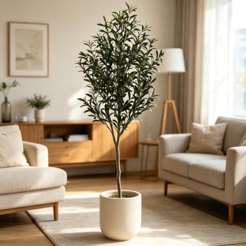 5ft Artificial Olive Tree, Large Faux Silk Plant for Home Decor by NEUWEABY