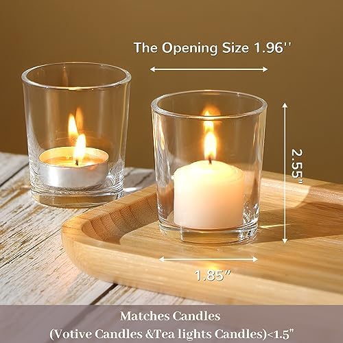 DARJEN 24Pcs Clear Votive Candle Holders Glass Tea Light Candle Holder - Image 2