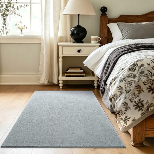 3x5 Light Grey Solid Area Rug Washable Non-Slip Soft for Bedroom Kitchen - Image 4
