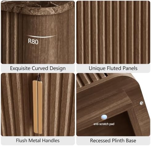 win2win 63" Fluted Sideboard Buffet Cabinet with Storage - Image 4