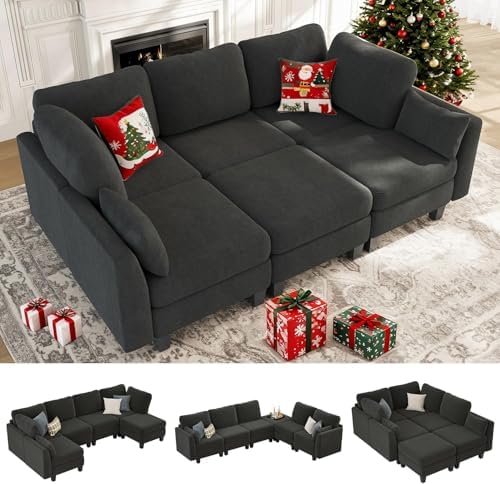 Sectional Sleeper Sofa 6 Seaters Modular Sleeper Sofa Couch by Unknown