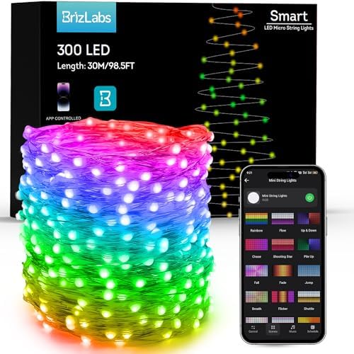 BrizLabs Smart Fairy Lights Color Changing, 98 ft 300 LED APP/Voice Control by BrizLabs