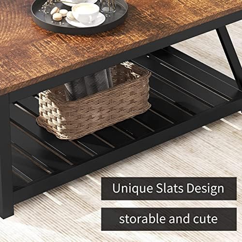 ChooChoo 40" Farmhouse Coffee Table with A-Frame Design for Living Room - Image 5