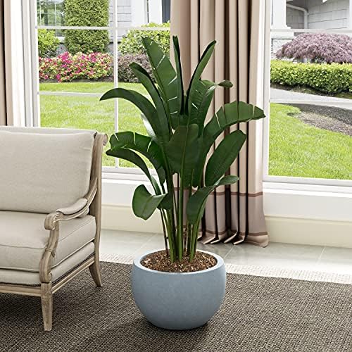 Kante Large Round Bowl Blue Gray Concrete Planter 20" Dia, Outdoor - Image 3