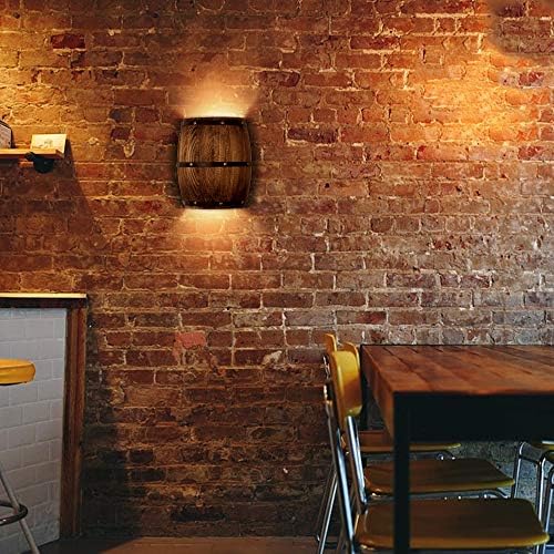 1 Pack Antique Wood Wine Barrel Wall Sconce Light Fixture - Image 4