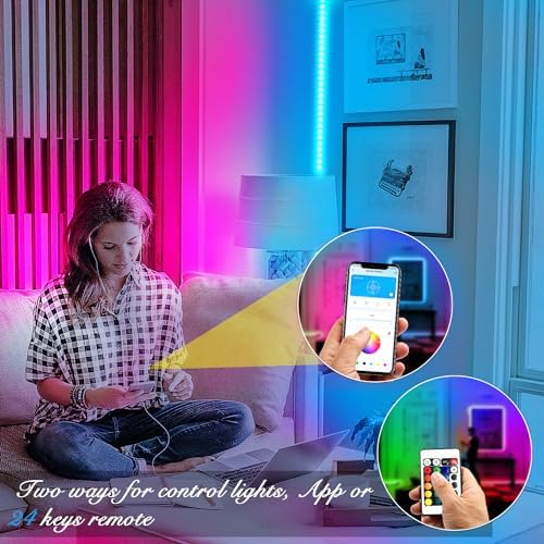 DAYBETTER Led Strip Lights 100 ft Smart with App Remote Control, LED Lights RGB for Bedroom, Living Room, Home Decoration, Music Sync Color Changing for Room Party(2 Rolls of 50 ft) - Image 5
