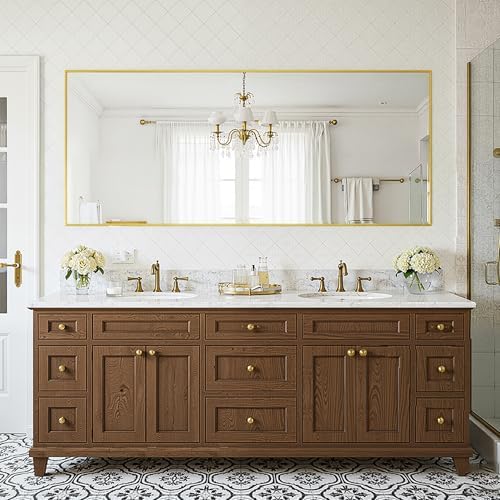 FICTOR Bathroom Vanity Mirror for Over Sink, 30" x 60", Gold - Image 6