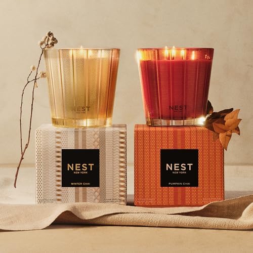NEST New York Scented 3-Wick Candle, Pumpkin Chai - 21.2 oz - Up to 100-Hour Burn Time - Reusable Glass Vessel - Image 5