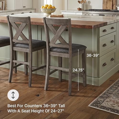 Signature Design by Ashley Caitbrook X-Back Bar Stools Set of 2, Gray - Image 5