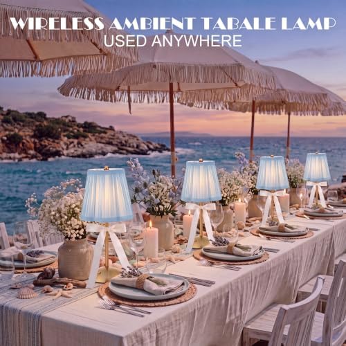 Wedding Cordless Table Lamp Rechargeable, Blue, 2 Pack - Image 2