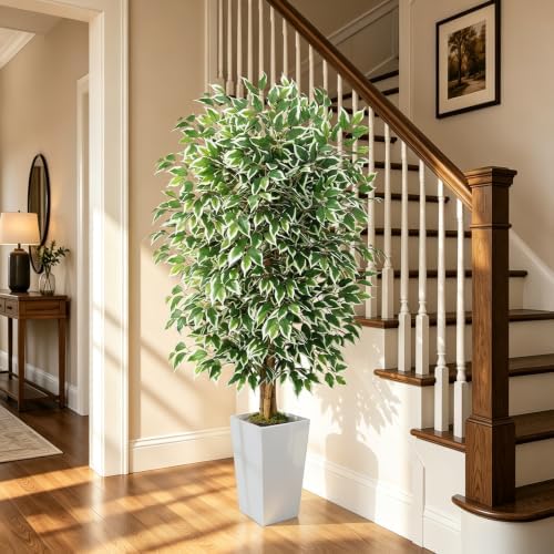 GTIDEA 6FT Ficus Tree Artificial, Fake Indoor Plants with Tapered Planter - Image 3