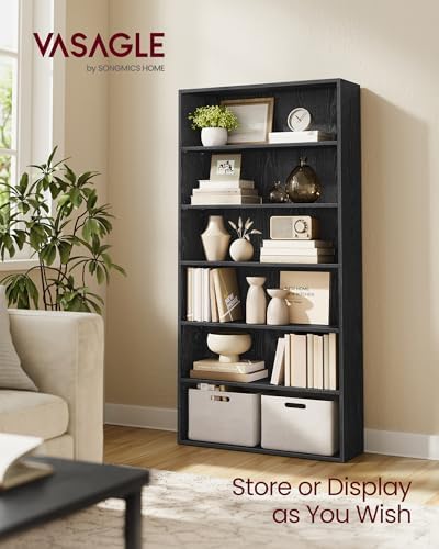 VASAGLE 6-Tier Bookshelf, Storage Organizer, 31.5 x 9.5 x 63.3 Inches - Image 3