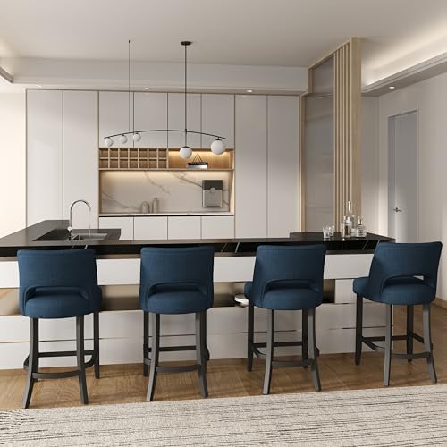 VKNOW Bar Stools Set of 4, 26" Upholstered Counter Height Bar Stools - Image 4