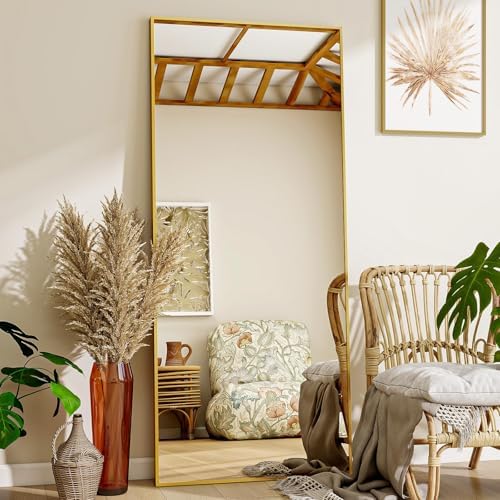 VooBang Mirror Full Length - 21" x 57" Floor Mirror with Stand Gold by VooBang