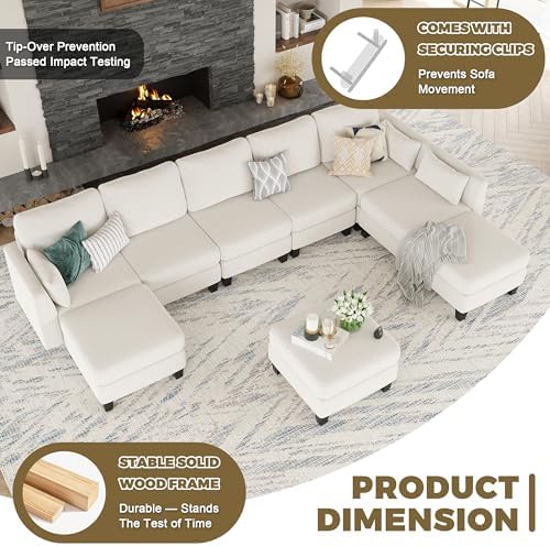 Modular Sectional Sofa 6 Seaters Modular Sleeper Sofa Couch - Image 5