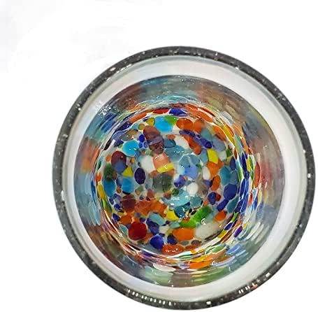 Clear & Confetti 14 oz Drinking Glasses (set of 6), Recycled Glass, Lead-free, Toxin-Free (Drinking) - Image 4