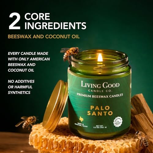 Palo Santo & Bergamot Beeswax Candle – Calming & Grounding, 30+ Hr - Image 4