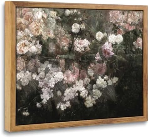 InSimSea Framed Canvas Wall Art, Vintage Country Garden in May Flower Wall Art, Rustic Wall Decor for Bedroom, Living Room, Bathroom, 8"x10" by InSimSeaArt