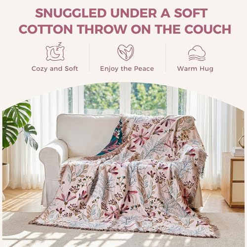 LUTBM Boho Throw Blanket for Bed 60"x80", All Season Cotton Couch Blankets - Image 4