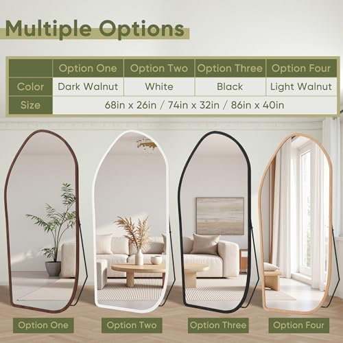 Suidia Full Length Mirror, Oversized Floor Mirror with Solid Wood Frame, Large Standing Mirror for Bedroom Living Room, Wood Art Style, Dark Walnut, 75" L x 32" W - Image 5