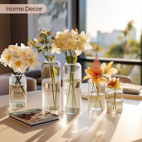ComSaf Glass Bud Vases in Bulk, Clear Small Flower Vases, Set of 15 - Image 2