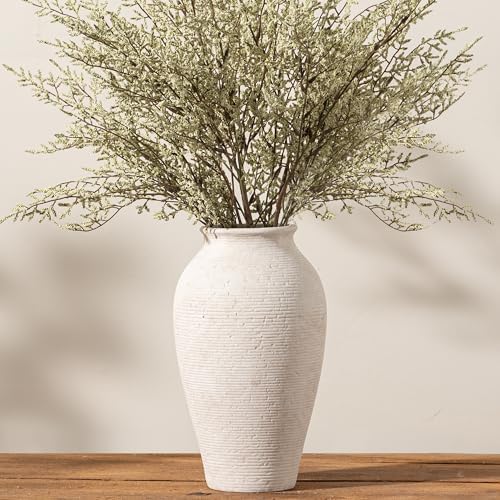 Vanselia Ceramic Flower Vase Home Decor - Large Tall Farmhouse Table Vases Rustic Vintage Living Room Kitchen Bedroom Decorations for House Book Shelf Office Coffee Desk Dining Fireplace (12" Rustic) - Image 5