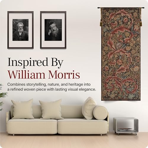 William Morris Acanthe Brown Large Tapestry Wall Hanging 70 x 29 in - Image 5
