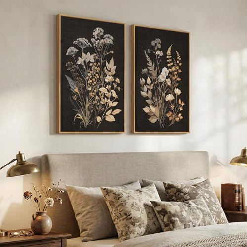 Large Framed Vintage Botanical 24x36 Wall Art for Living Room, 2 Piece - Image 2