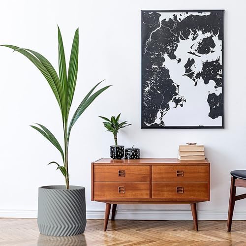 Fox & Fern Large Planter for Indoor or Outdoor, Gray Matte, 12 Inch - Image 7