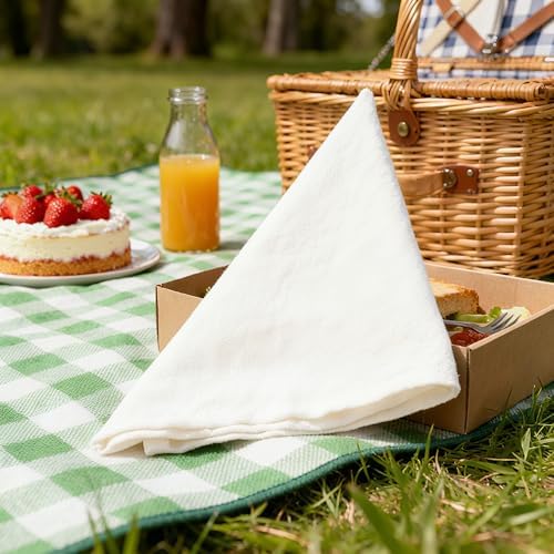 100% Pure Linen Napkins 18 x 18 Inch White - Set of 6 Pack Oversized Dinner Table Cloth Napkin, Washable for Home,Kitchen and Everyday Use - Image 6