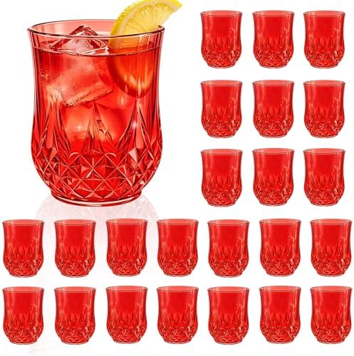 24 Pack Plastic Stemless Wine Glasses, 12oz Unbreakable Wine Cups by LEYIQU