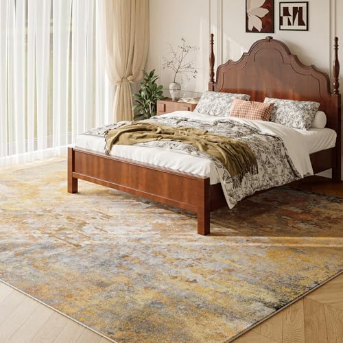Beige Gold Washable Rug 5x7 Area Rugs for Living Room Bedroom Carpet - Image 2