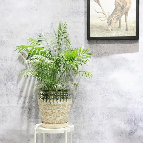 Ceramic Planter Pots for Indoor Plants, 8Inch + 6 Inch Plant Pot with Drainage Holes, Saucers and Mesh Pads, Succulent Orchid Flower Pot -Set of 2 - Image 3