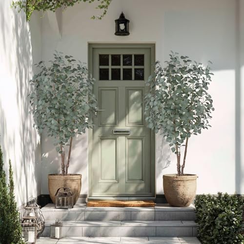 6FT Faux Eucalyptus Tree with White Pot for Indoor Outdoor Decor - Image 4