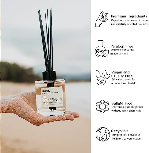 Duša Lemongrass Reed Diffuser & Sticks - 5 Fl Oz Essential Home Fragrance for Bathroom, Office & Living Spaces – Stylish & Long-Lasting Room Air Freshener - Ideal for Housewarming & Special Occasions - Image 4