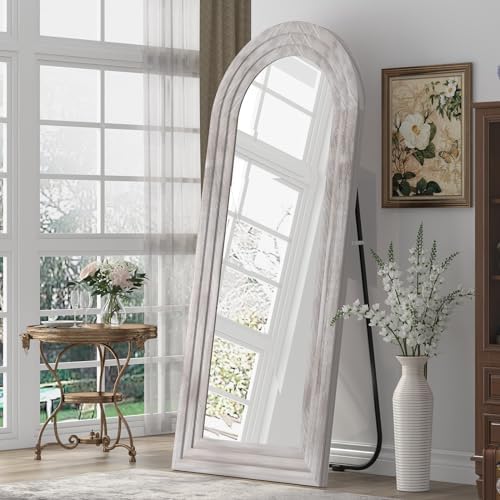 ZHUNFA Arched Full Length Mirror with Solid Wood Frame - Image 2