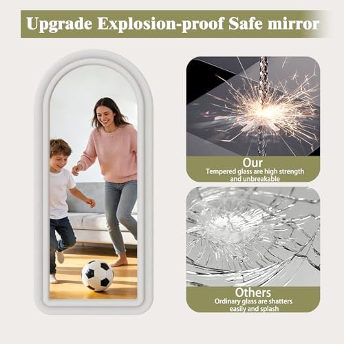 Koonmi 56"x24" Arched Full Length Mirror, Floor Mirror with Stand - Image 3