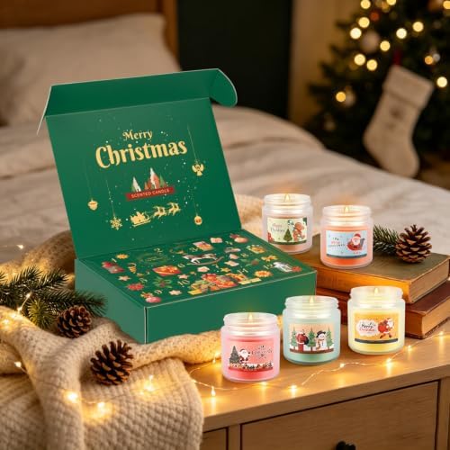 YOROXRG Christmas Candle Advent Calendar 2026 12 Days Scented Tumbler Candle Countdown to Xmas Natural Soy Wax Christmas for Adult Women and Men Season & Holiday Gifting - Image 5