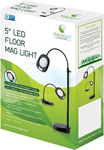 Daylight Company LED Floor Lamp and Table Lamp, Standing Lamp for Living Room, Bedroom, Salon, Office, Touch Control, Flexible Arm, Sleek Design, Multipurpose, Magnifier Lamp, Black - Image 7
