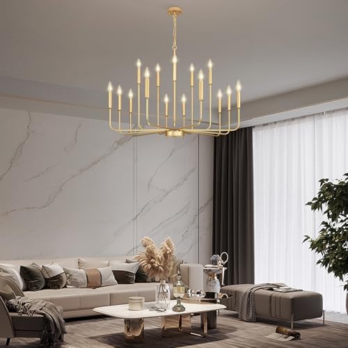 Gold Chandeliers for Dining Room Light Fixture，D40 Inch - Image 7