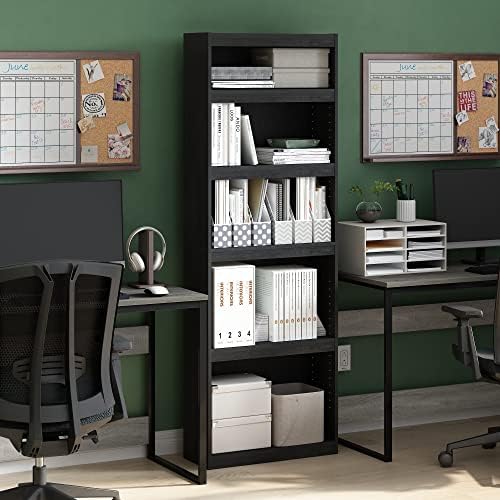 Furinno Jaya Enhanced Home 5-Tier Shelf Bookcase, Blackwood - Image 2