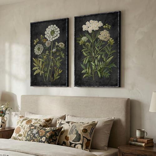 Large Framed Vintage Floral Botanical Wall Art for Living Room, 24x36 In - Image 4