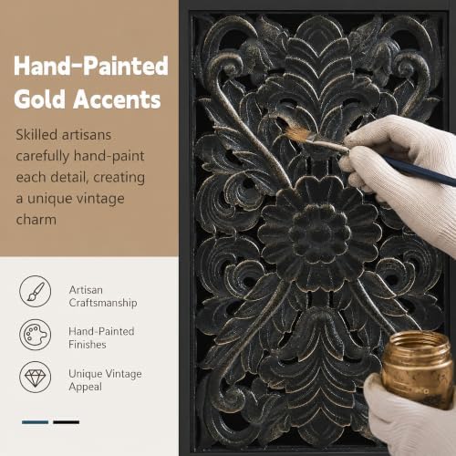ARTPOWER 61.8" Hollow Carved Accent Cabinet with 4 Doors for Living Room - Image 3