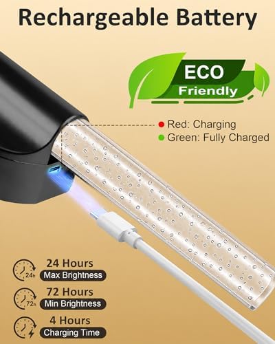Black Rechargeable Wall Sconces Set of 2, Cordless Wall Lights - Image 4