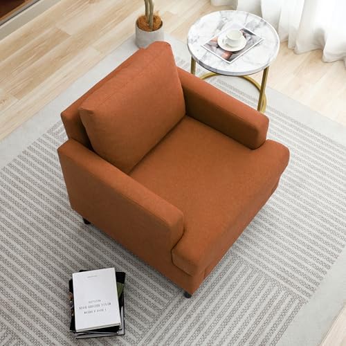Weture Mid-Century Accent Chair, Orange Armchair Living Room Chairs, 2 Pack - Image 5