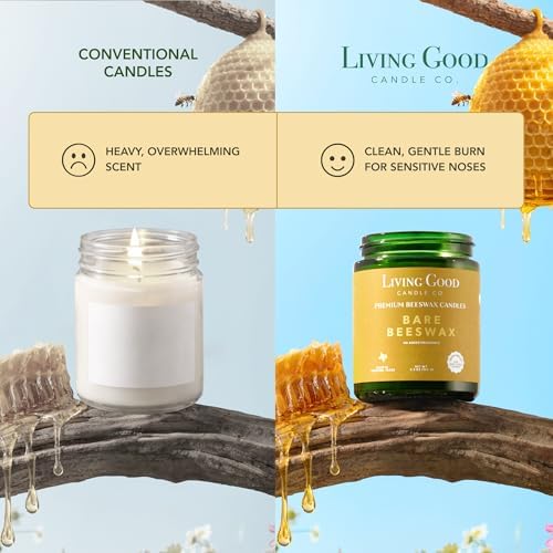 Fragrance-Free Beeswax Candle - 100% Pure & Natural, Sensitive Nose, 30+ Hr - Image 5
