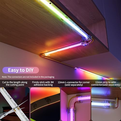 PAUTIX RGB Smart IC COB LED Strip Light Addressable 32.8ft/10m,UL-Listed 24V Color Flowing Strip Light Multicolor Flexible Tape Light for TV,Bedroom,Party DIY Decoration(Without Controller&Adapter) - Image 3