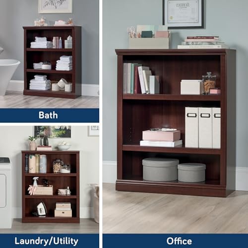 Sauder Miscellaneous Storage 3-Shelf Bookcase/ Book shelf, Select Cherry finish - Image 4