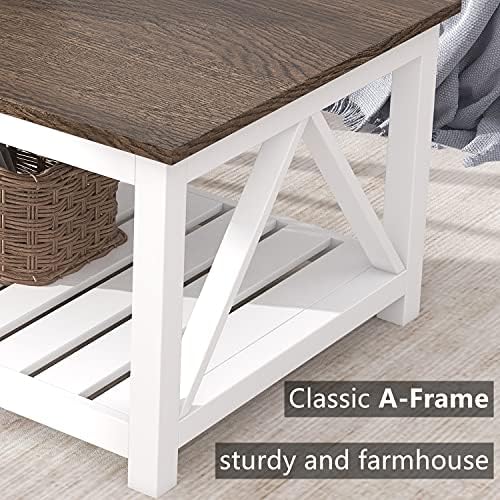 ChooChoo 40" Farmhouse Coffee Table with A-Frame Design for Living Room - Image 6